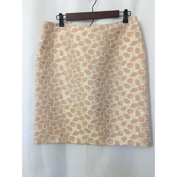 Merona Women Skirt Pencil Straight Sz 8 Peach Gold Metallic Brocade Evening SK5 - Picture 8 of 8